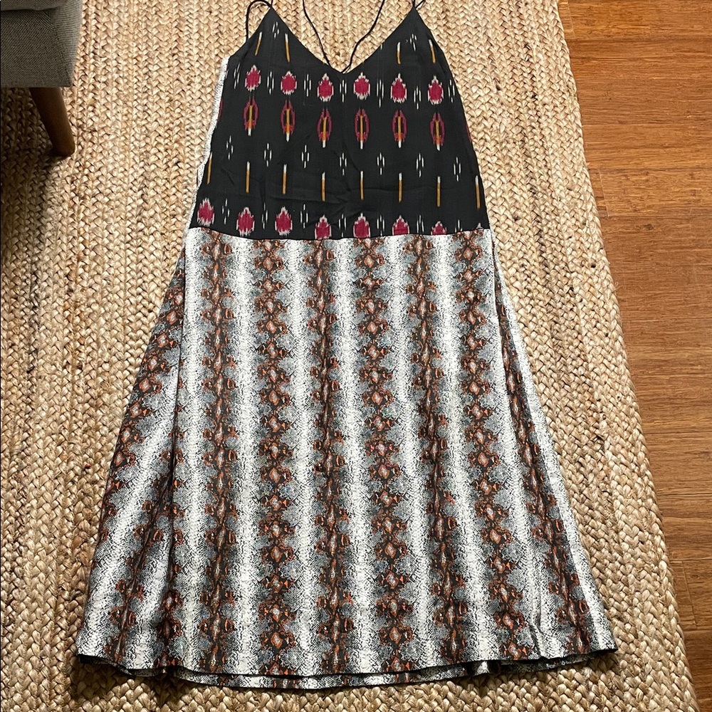 Rachel Comey Black and Brown Patterned Dress